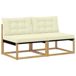 vidaXL Venkovn&iacute; středn&iacute; pohovka Masivn&iacute; ak&aacute;ciov&eacute; dřevo a Textilene