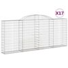 vidaXL Klenut&eacute; gabionov&eacute; ko&scaron;e 17ks 300x30x120/140cm pozinkovan&eacute; železo