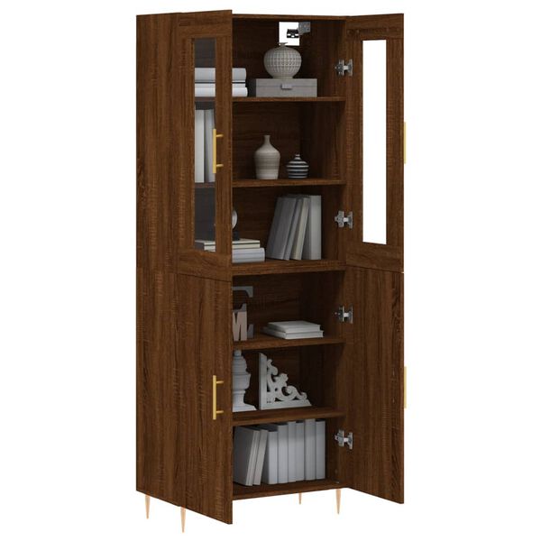 vidaXL Skř&iacute;ň highboard hněd&yacute; dub 69,5 x 34 x 180 cm kompozitn&iacute; dřevo