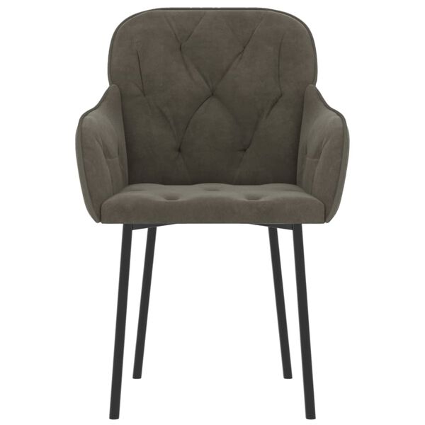 vidaXL J&iacute;deln&iacute; židle 2 ks tmavě &scaron;ed&eacute; samet