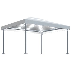 vidaXL Alt&aacute;n se světeln&yacute;mi LED řetězy 400 x 300 cm kr&eacute;mov&yacute; hlin&iacute;k