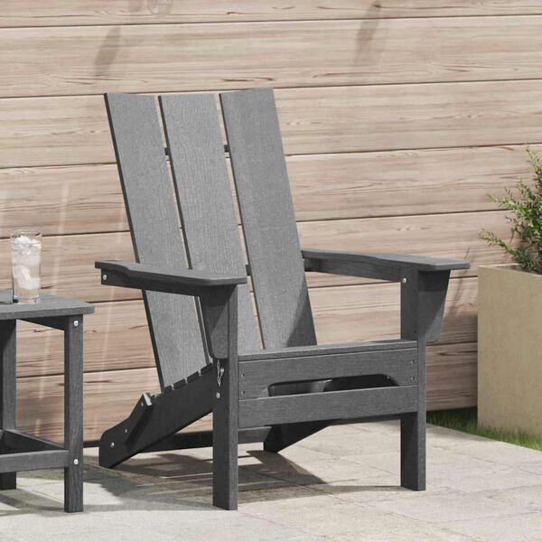vidaXL Skládací Adirondack židle Světle šedá 74.5 x 80.5 x 90cm HDPE