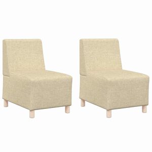 vidaXL Modulov&aacute; sedačka bez opěradel 2 pcs Kr&eacute;mov&aacute; 55 x 74 x 82 cm