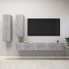 vidaXL 4d&iacute;ln&yacute; set TV skř&iacute;něk betonově &scaron;ed&yacute; kompozitn&iacute; dřevo