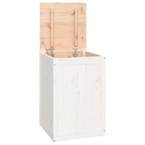 vidaXL Box na pr&aacute;dlo b&iacute;l&yacute; 44 x 44 x 66 cm masivn&iacute; borov&eacute; dřevo