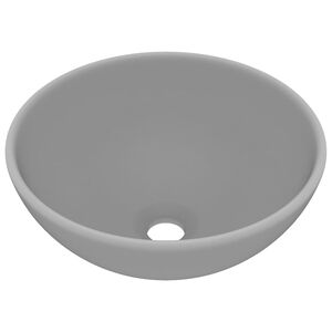 vidaXL Luxusn&iacute; umyvadlo kulat&eacute; matn&eacute; světle &scaron;ed&eacute; 32,5x14 cm keramick&eacute;