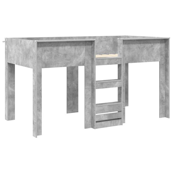 vidaXL Patrov&aacute; postel pro děti s matrac&iacute; Betonově &scaron;ed&aacute; 100 x 200 cm