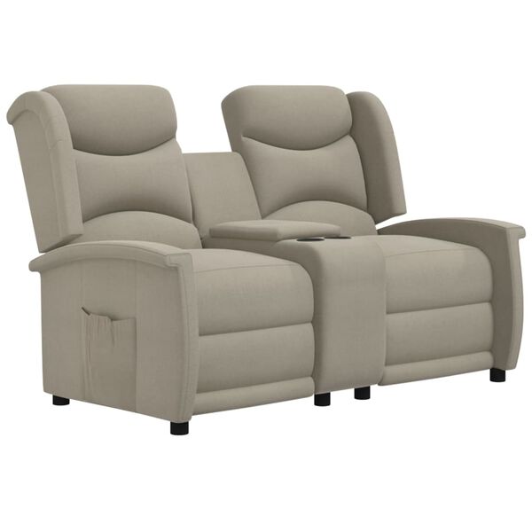 vidaXL 2m&iacute;stn&eacute; polohovac&iacute; křeslo světle &scaron;ed&eacute; l&aacute;tka z mikrovl&aacute;kna