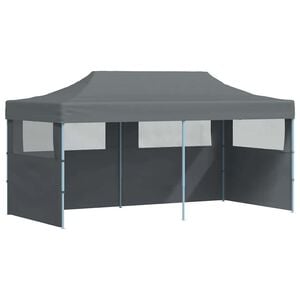 vidaXL Skl&aacute;dac&iacute; nůžkov&yacute; party stan s bočn&iacute;mi stěnami 3x6 m antracitov&yacute;