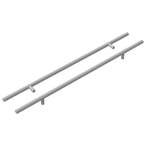 vidaXL Rukojeť 2 pcs Stř&iacute;brn&aacute; 1500 mm Ocel