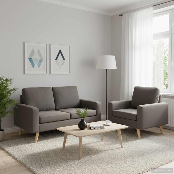 vidaXL 2dílná sedací souprava textil taupe