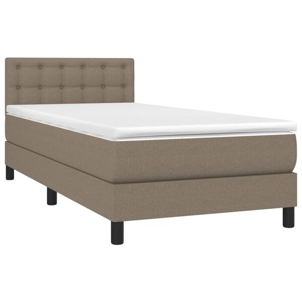 vidaXL Box spring postel s matrac&iacute; a LED taupe 100x200 cm textil