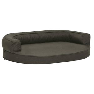 vidaXL Ergonomick&yacute; pel&iacute;&scaron;ek pro psy 75 x 53 cm lněn&yacute; vzhled tmavě &scaron;ed&yacute;