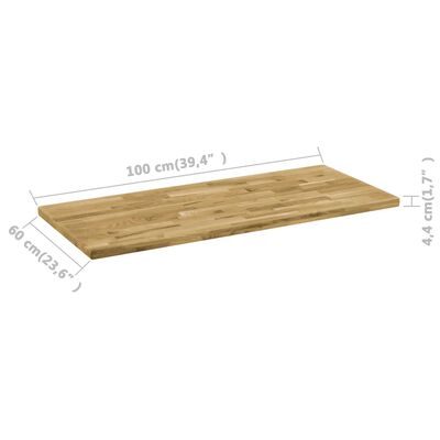 vidaXL Stolní deska masivní dubové dřevo obdélníková 44 mm 100 x 60 cm