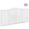vidaXL Klenut&eacute; gabionov&eacute; ko&scaron;e 3 ks 400x30x180/200cm pozinkovan&eacute; železo