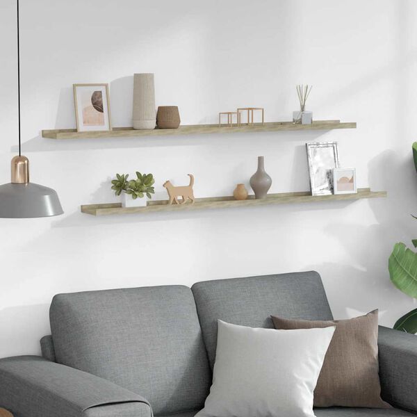 vidaXL N&aacute;stěnn&eacute; police 2 ks dub sonoma 115 x 9 x 3 cm