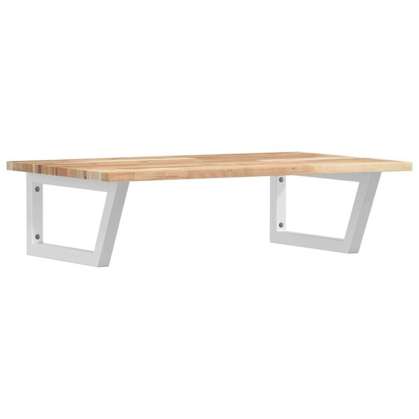 vidaXL Deska pod umyvadlo n&aacute;stěnn&aacute; ocel a masivn&iacute; ak&aacute;ciov&eacute; dřevo