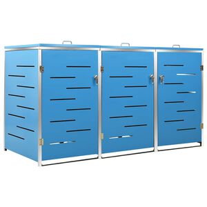 vidaXL Př&iacute;stře&scaron;ek na tři popelnice 207 x 77,5 x 115 cm nerezov&aacute; ocel