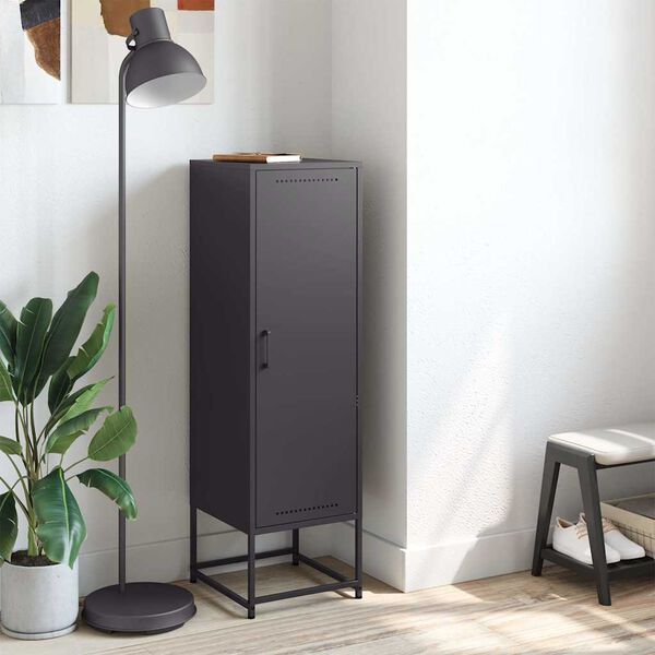 vidaXL Skříň highboard černá 36 x 39 x 123 cm ocel