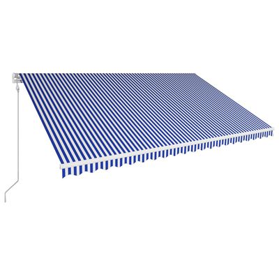 vidaXL Automatická zatahovací markýza 500 x 300 cm modrobílá