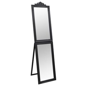 vidaXL Volně stoj&iacute;c&iacute; zrcadlo čern&eacute; 45 x 180 cm