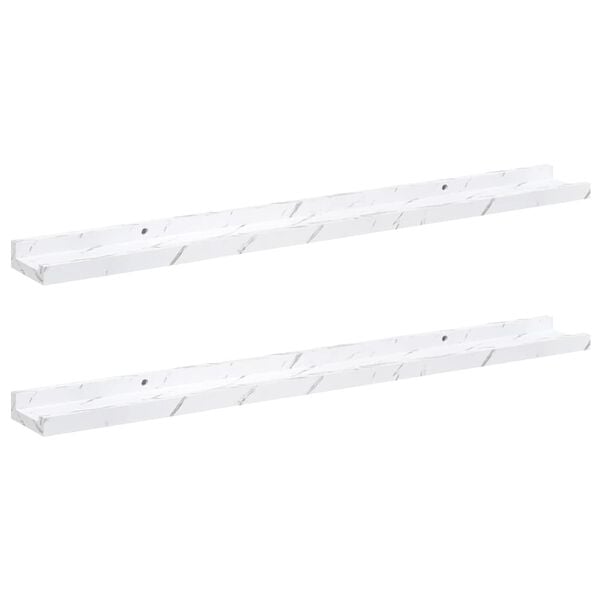 vidaXL N&aacute;stěnn&aacute; polička s polic&iacute; 2 pcs B&iacute;l&yacute; mramor 80 x 9 x 3 cm