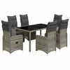 vidaXL 7d&iacute;ln&yacute; zahradn&iacute; bistro set s podu&scaron;kami &scaron;ed&yacute; polyratan