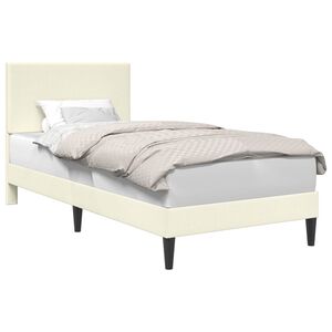vidaXL R&aacute;m postele s čelo Kr&eacute;mov&aacute; 80 x 200 cm Žebrovan&aacute; l&aacute;tka