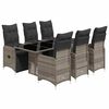 vidaXL 7d&iacute;ln&yacute; zahradn&iacute; bistro set s podu&scaron;kami &scaron;ed&yacute; polyratan