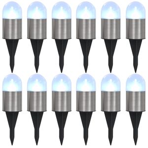 vidaXL Sol&aacute;rn&iacute; světlo k zap&iacute;chnut&iacute; do země 12 ks LED b&iacute;l&eacute;