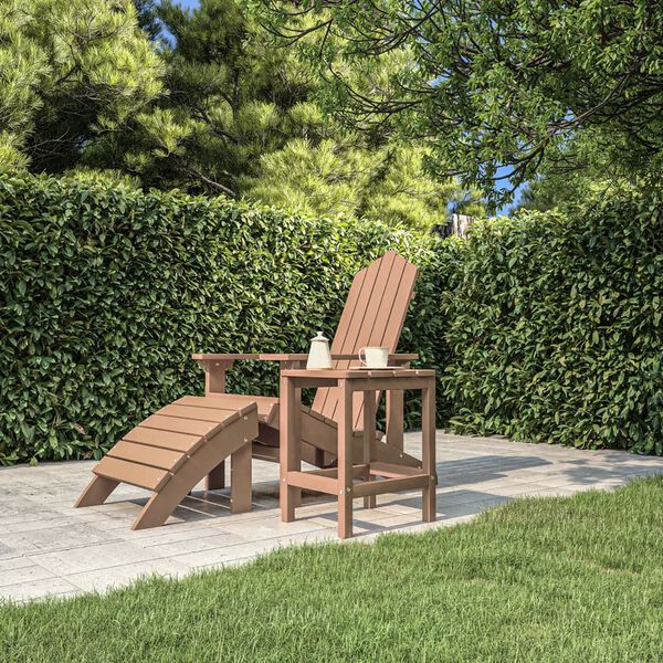 vidaXL Zahradní stolek Adirondack hnědý 38 x 38 x 46 cm HDPE