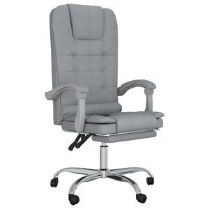 vidaXL Mas&aacute;žn&iacute; polohovac&iacute; kancel&aacute;řsk&eacute; křeslo světle &scaron;ed&eacute; textil