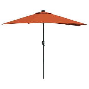 vidaXL Zahradn&iacute; slunečn&iacute;k Cihlov&aacute; 294 x 150 x 224 cm Polyester a ocel