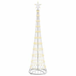 vidaXL LED v&aacute;nočn&iacute; strom Tepl&aacute; b&iacute;l&aacute; 51 x 51 x 190 cm kov