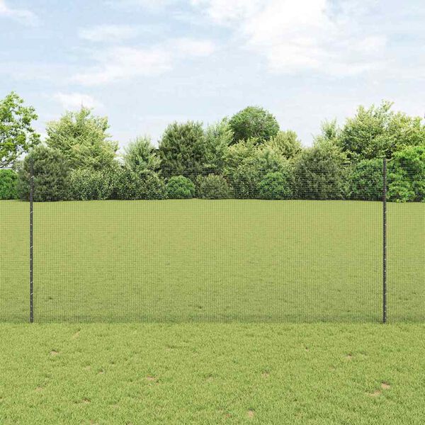 vidaXL Plot s sloupkem &Scaron;ed&aacute; 1,4 x 25 m Ocel a PVC
