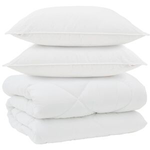 vidaXL Zimn&iacute; přikr&yacute;vka s pol&scaron;t&aacute;řem 3 pcs B&iacute;l&aacute; Mikrovl&aacute;kno