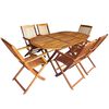 vidaXL Zahradn&iacute; j&iacute;deln&iacute; sada 7 ks Hněd&aacute; Masivn&iacute; dřevo eucalyptus