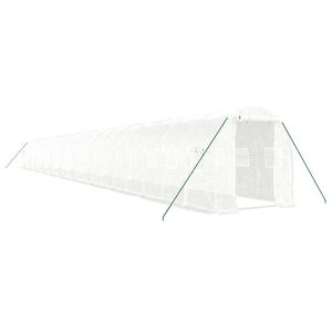 vidaXL Sklen&iacute;k s ocelov&yacute;m r&aacute;mem b&iacute;l&yacute; 44 m&sup2; 22 x 2 x 2 m