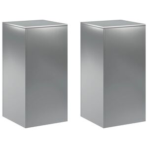 vidaXL Stojan na rostliny 2 pcs Stř&iacute;brn&aacute; 40 x 40 x 80 cm Nerezov&aacute; ocel