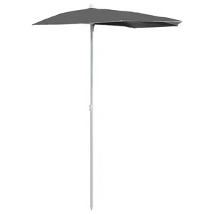 vidaXL Zahradn&iacute; půlkruhov&yacute; slunečn&iacute;k s tyč&iacute; 180 x 90 cm antracitov&yacute;