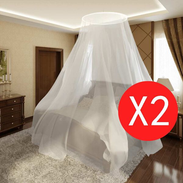 vidaXL Moskytiéra 2 pcs kruhová 56x325x230 cm
