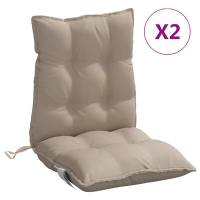 vidaXL Podušky na židli s nízkým opěradlem 2 ks taupe oxfordská látka