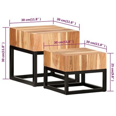 vidaXL Odkládací stolky 2 ks masivní akáciové dřevo