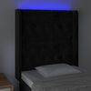 vidaXL Čelo postele s LED čern&eacute; 83 x 16 x 118/128 cm samet