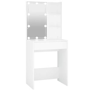 vidaXL Toaletn&iacute; stolek s LED b&iacute;l&yacute; 60 x 40 x 140 cm