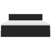 vidaXL Postel s &uacute;ložn&yacute;m prostorem a LED osvětlen&iacute;m Čern&aacute; 160 x 200 cm