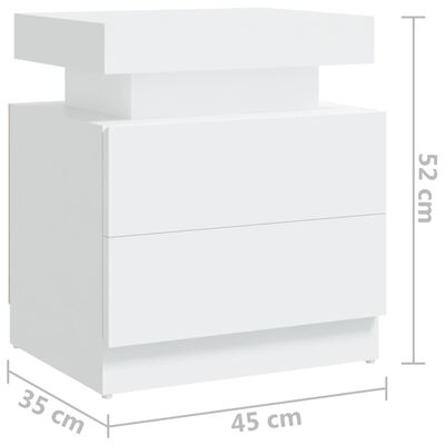 vidaXL Noční stolek bílý 45 x 35 x 52 cm dřevotříska