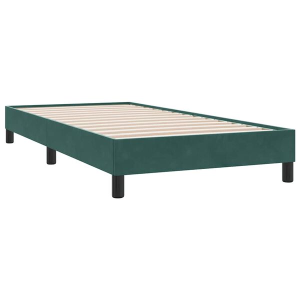vidaXL Postel Box Spring bez matrace tmavě zelená 90x210 cm samet