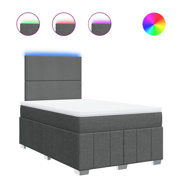 vidaXL Box spring postel s matrac&iacute; tmavě &scaron;ed&aacute; 120x200 cm textil