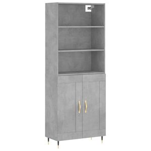 vidaXL Skř&iacute;ň highboard betonově &scaron;ed&aacute; 69,5x34x180 cm kompozitn&iacute; dřevo